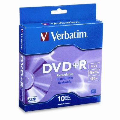 Verbatim AZO DVD+R 16X 4.7GB Branded Surface DVD Discs - 10 Pack